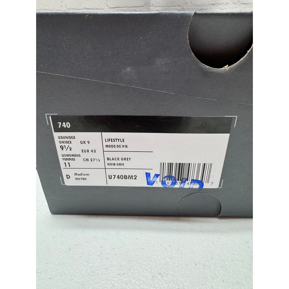 New Balance 740 Black Grey U740BM2 Unisex Sneakers Men’s 9.5 / Women’s 11 NIB - Picture 9 of 9